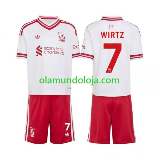 Camisola Liverpool Florian Wirtz 7 Criança Equipamento Segundo 2026-2027 Manga Curta